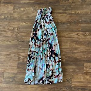 Floral maxi dress strapless
